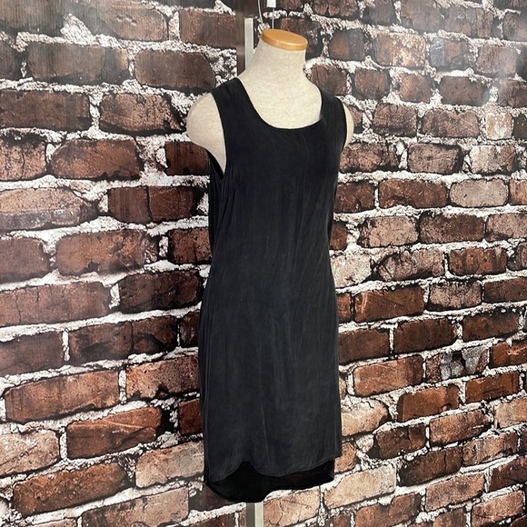 Benjamin Jay Dress Black Cupro Open Back High Low Size Small - Picture 5 of 13